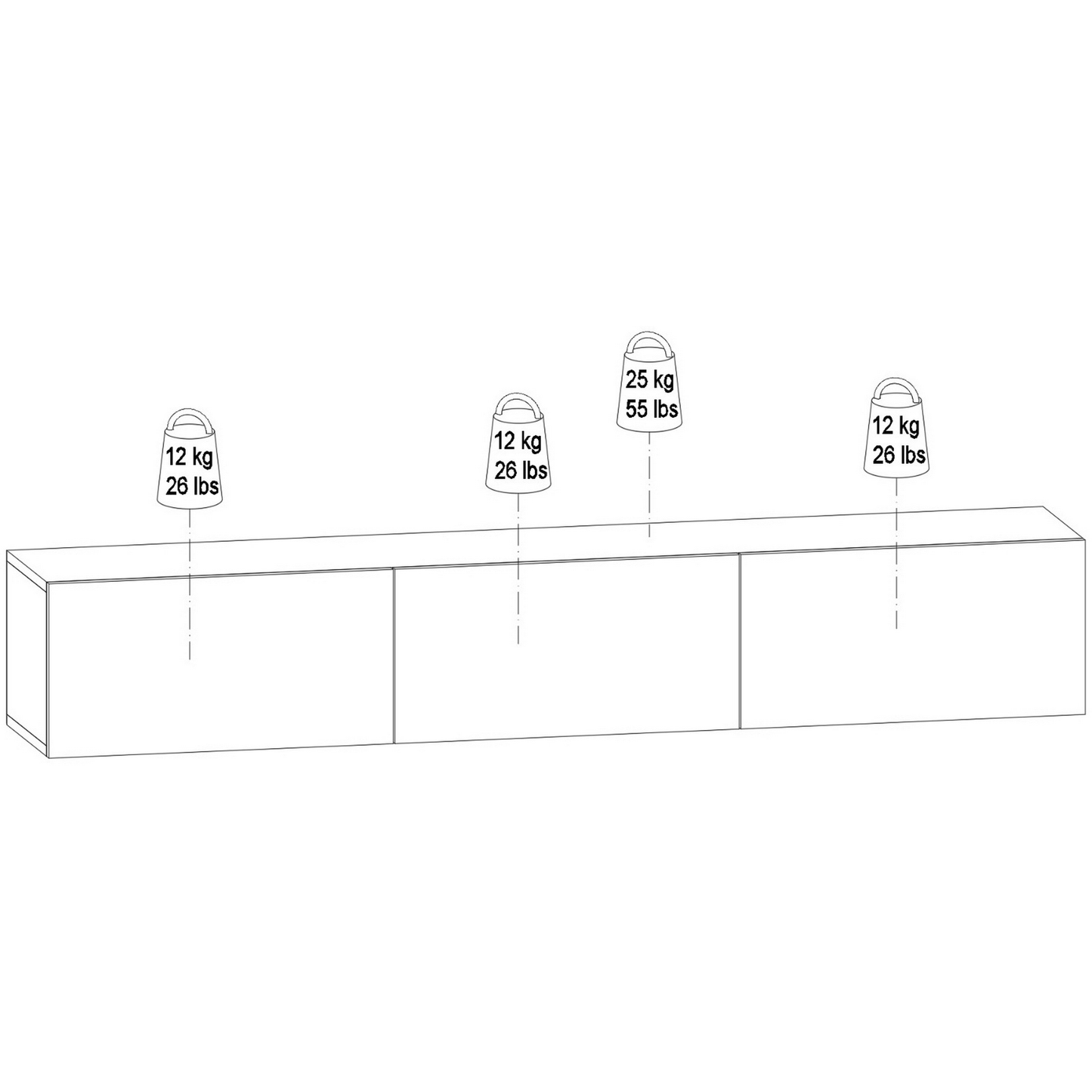 Colima Pine Floating TV Stand Up to 80" TVs