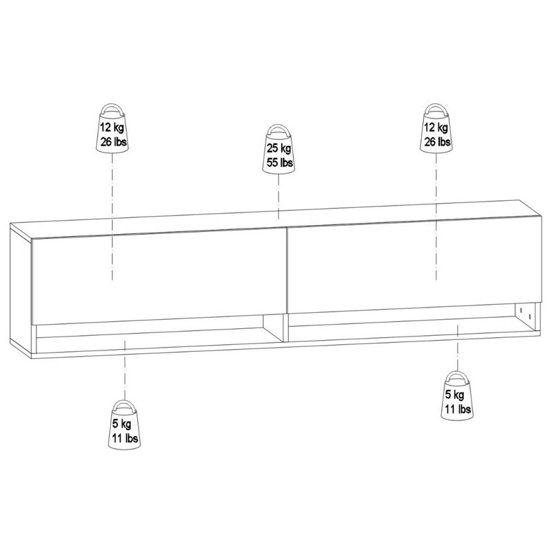 Austin Pine Color Modern Floating TV Stand Up to 80"
