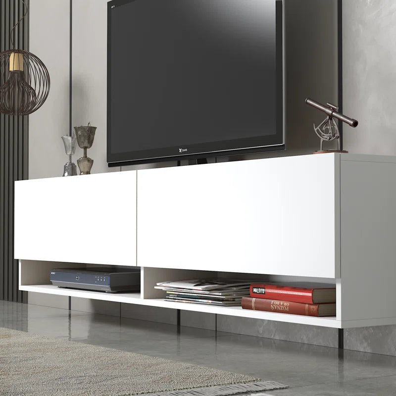 Austin White Color Modern Floating TV Stand Up to 80"