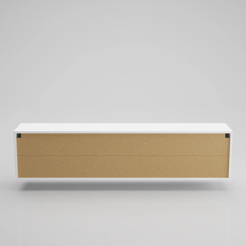Austin White Color Modern Floating TV Stand Up to 80"