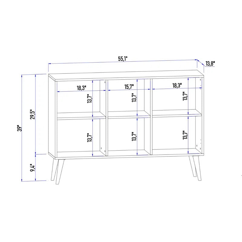 Cinderella Mid Century Modern Console Table 55"