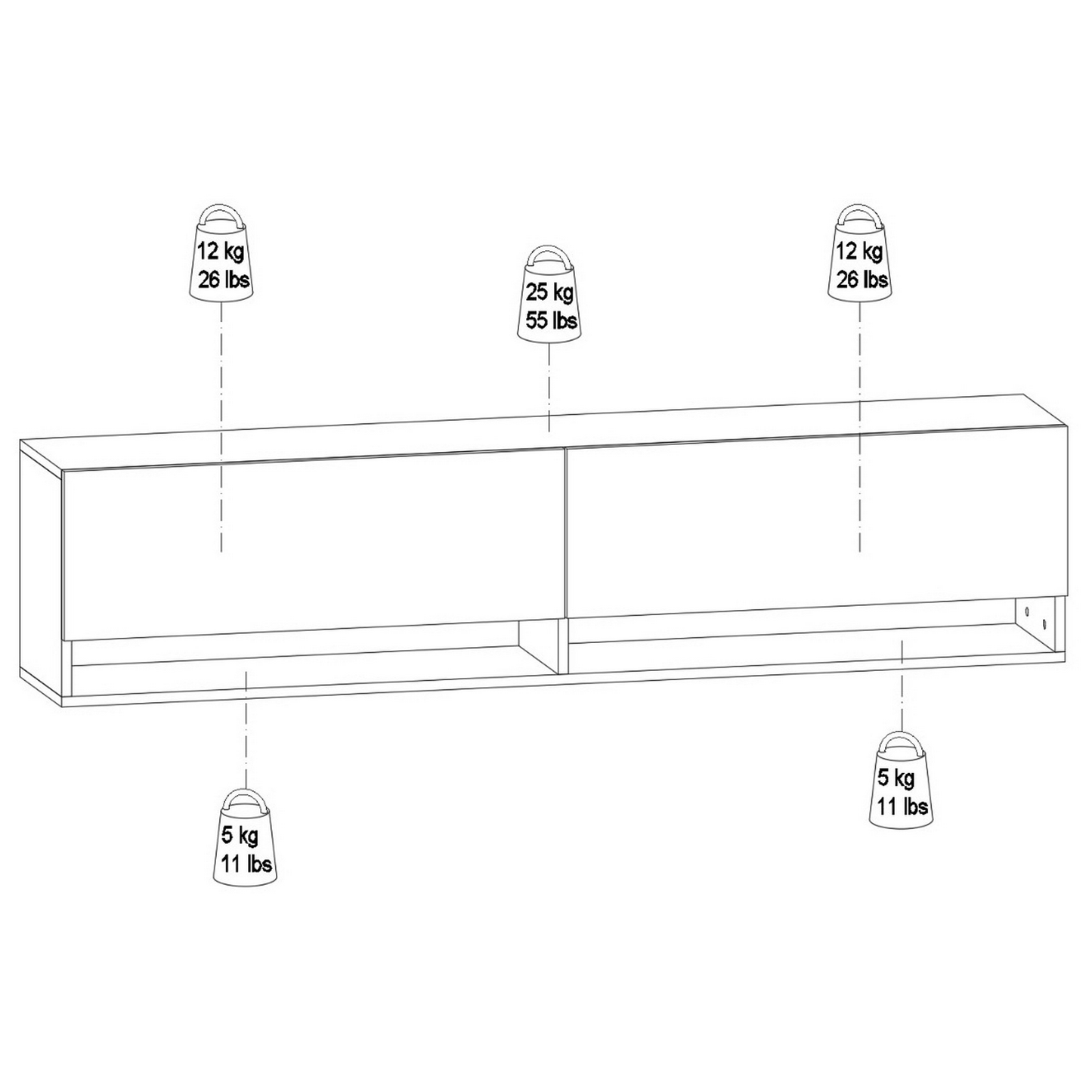 Austin Barok Color Modern Floating TV Stand Up to 80"
