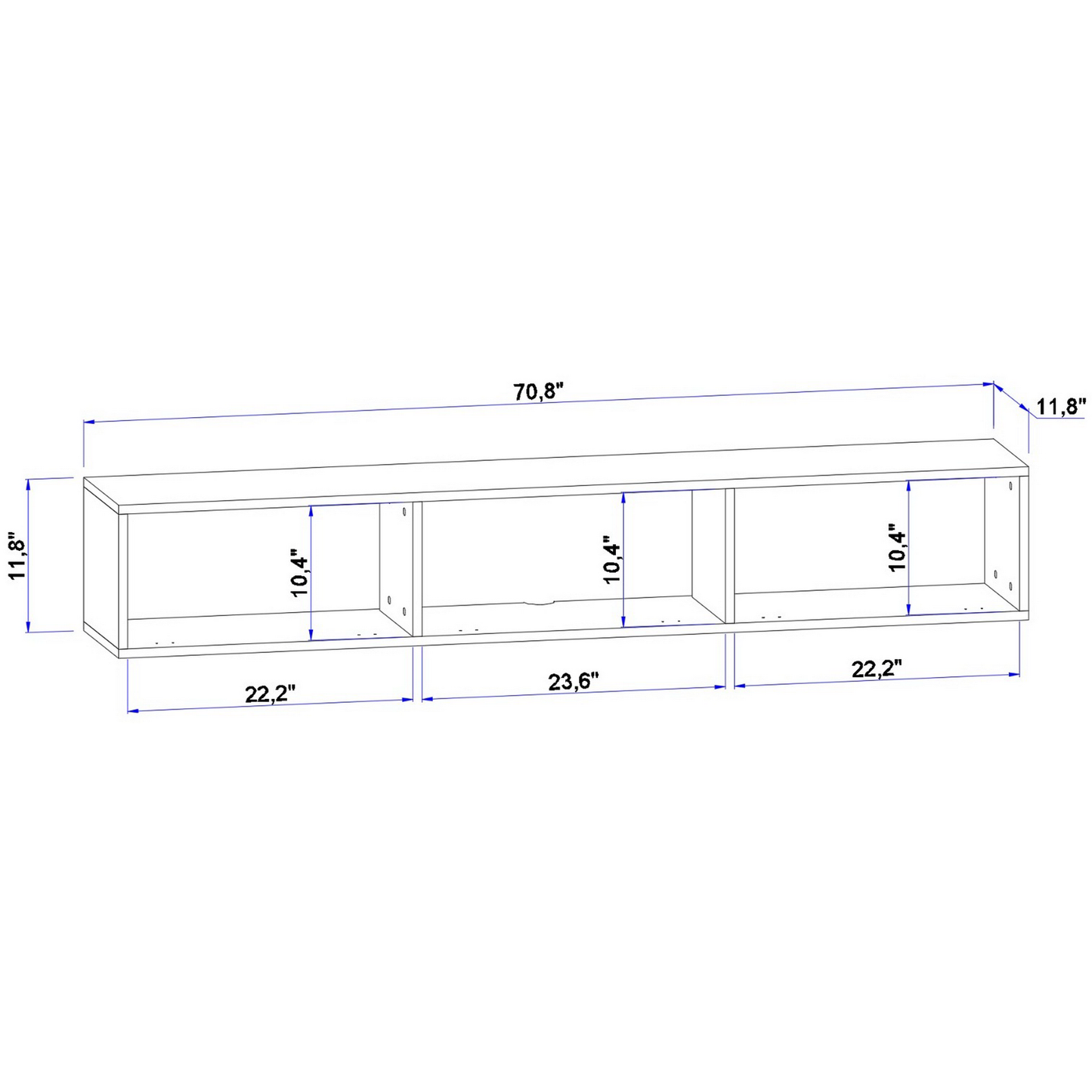 Colima White Floating TV Stand Up to 80" TVs