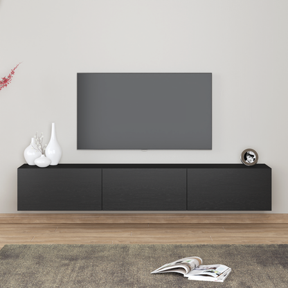 Colima Black Floating TV Stand Up to 80" TVs