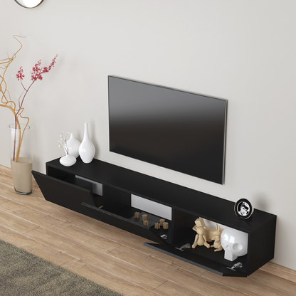 Colima Black Floating TV Stand Up to 80" TVs