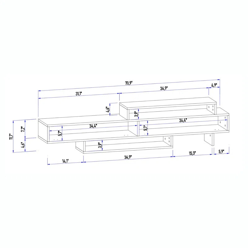 Zen Pine/White  Minimalist TV Stand Up to 65"