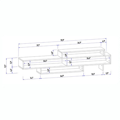 Zen Pine/White  Minimalist TV Stand Up to 65"