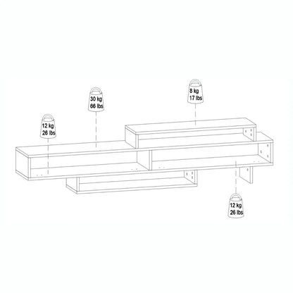 Zen Pine/White  Minimalist TV Stand Up to 65"