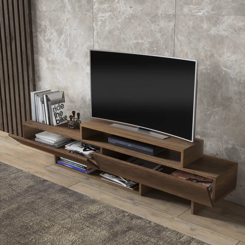 Zen Walnut Minimalist TV Stand Up to 65"