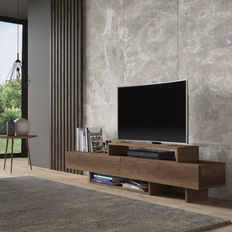 Zen Walnut Minimalist TV Stand Up to 65"