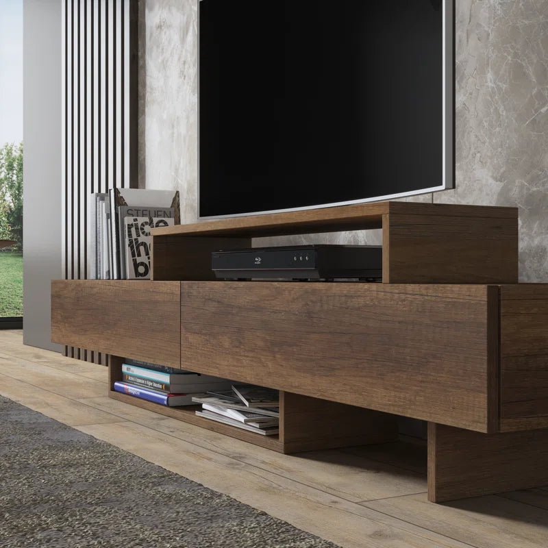 Zen Walnut Minimalist TV Stand Up to 65"