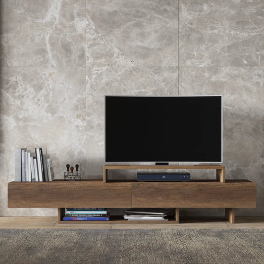 Zen Walnut Minimalist TV Stand Up to 65"