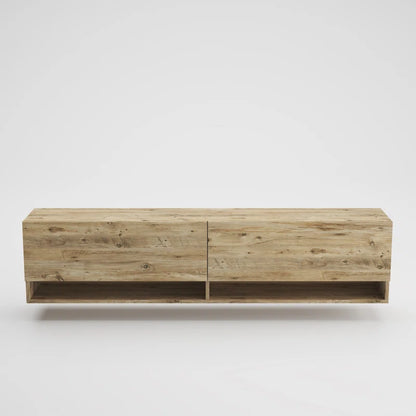 Austin Pine Color Modern Floating TV Stand Up to 80"