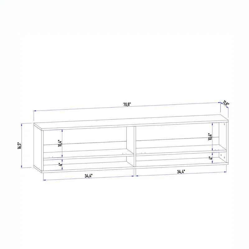 Austin White Color Modern Floating TV Stand Up to 80"