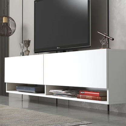 Austin White Color Modern Floating TV Stand Up to 80"