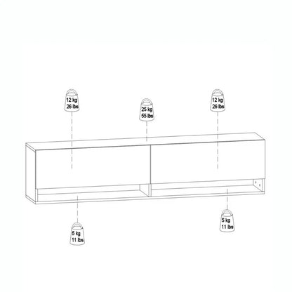 Austin White Color Modern Floating TV Stand Up to 80"