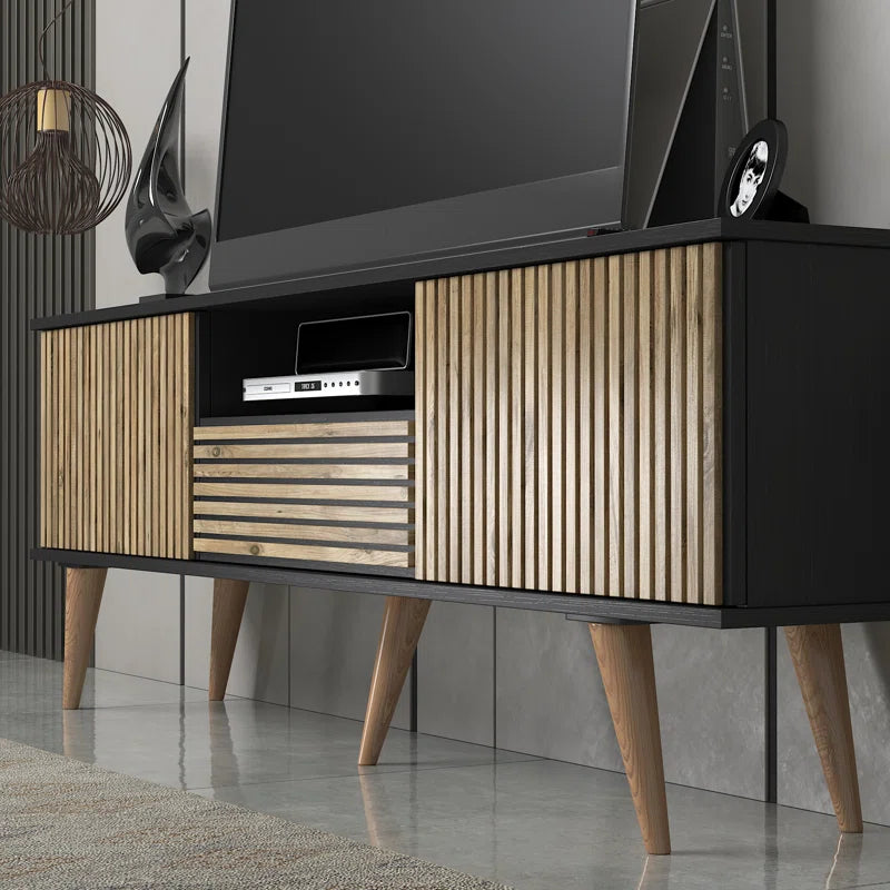 Latte Modern Fluted TV Stand Up to 80"