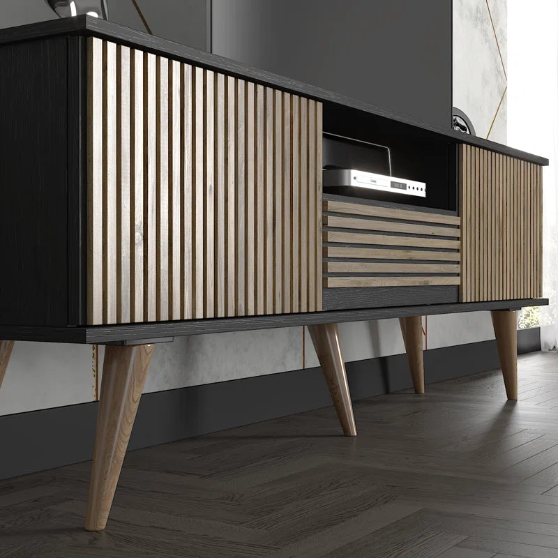 Latte Modern Fluted TV Stand Up to 80"
