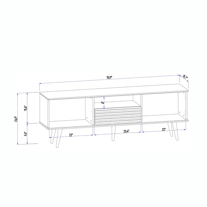 Latte Modern Fluted TV Stand Up to 80"