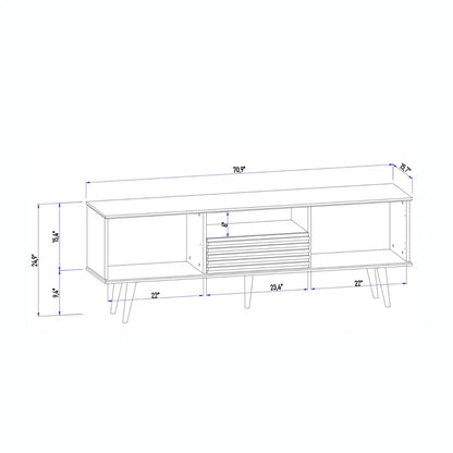 Latte Modern Fluted TV Stand Up to 80"