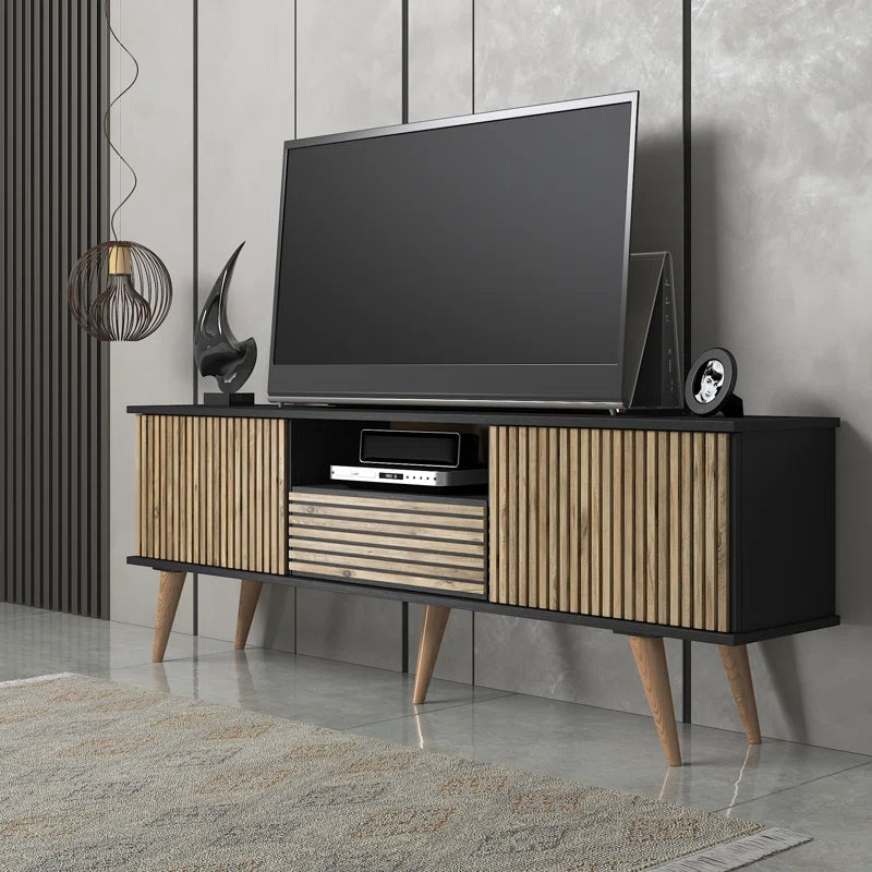 Latte Modern Fluted TV Stand Up to 80"