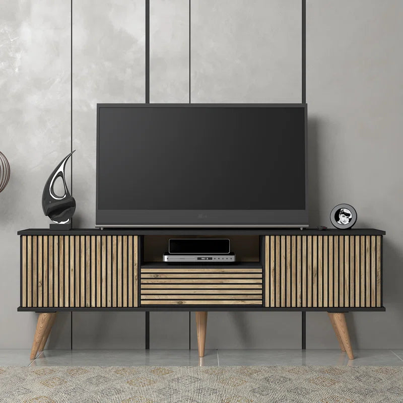Latte Modern Fluted TV Stand Up to 80"