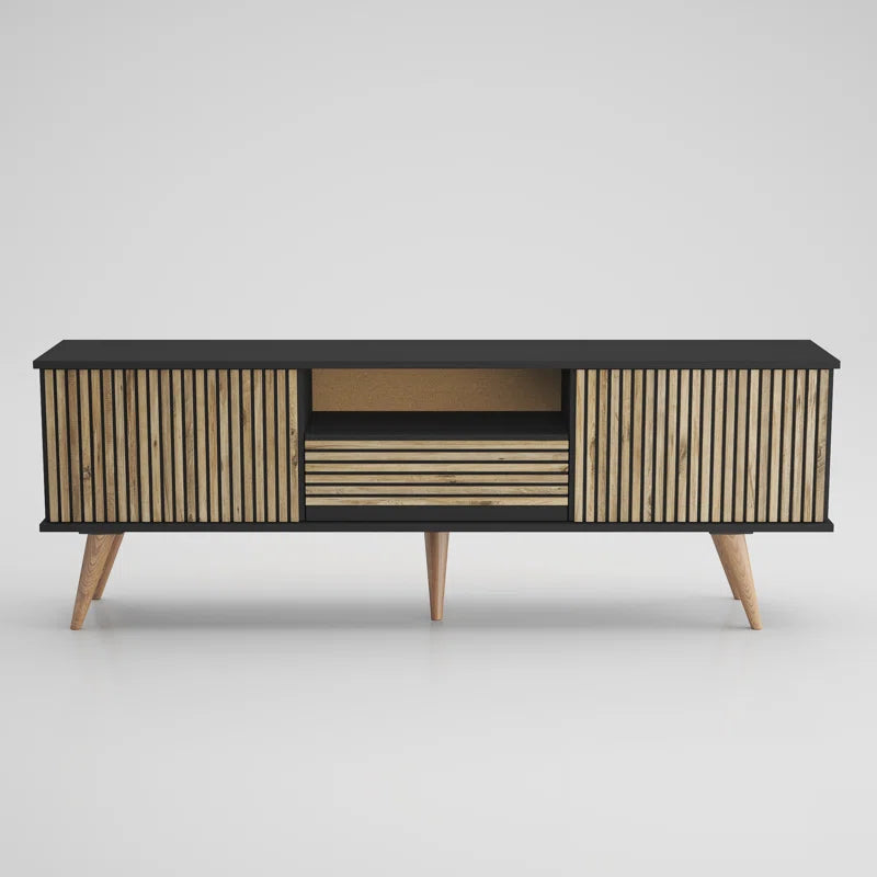 Latte Modern Fluted TV Stand Up to 80"
