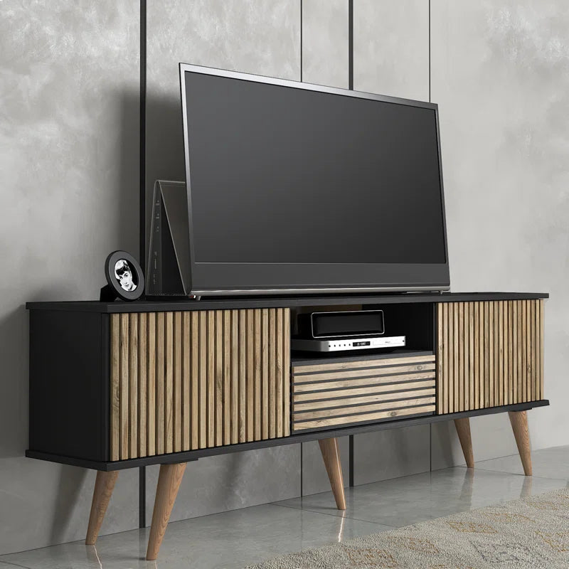 Latte Modern Fluted TV Stand Up to 80"
