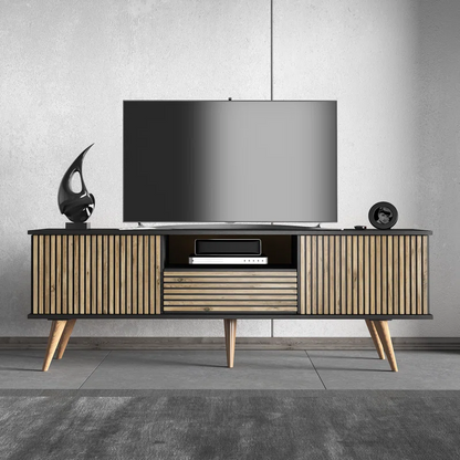 Latte Modern Fluted TV Stand Up to 80"