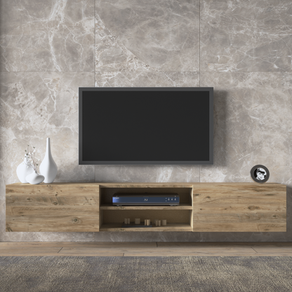 Waco Pine Floating TV Stand Up to 80" TVs