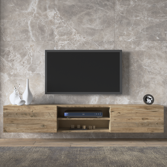 Waco Pine Floating TV Stand Up to 80" TVs