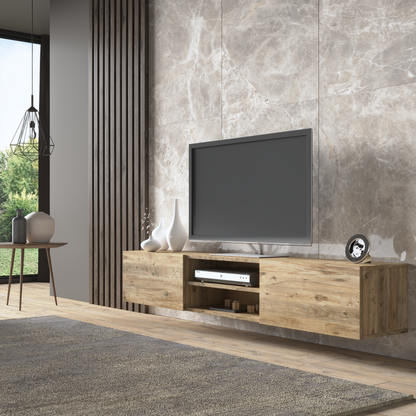 Waco Pine Floating TV Stand Up to 80" TVs