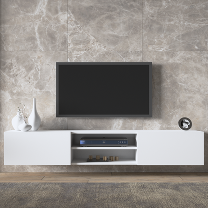 Waco White Floating TV Stand Up to 80" TVs