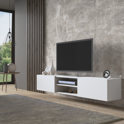 Waco White Floating TV Stand Up to 80" TVs