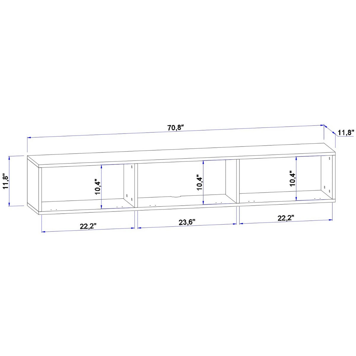 Waco Zebra Floating TV Stand Up to 80" TVs