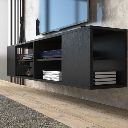 Rosita Black Modern Floating TV Stand Up to 80"