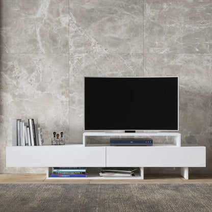 Zen White  Minimalist TV Stand Up to 65"