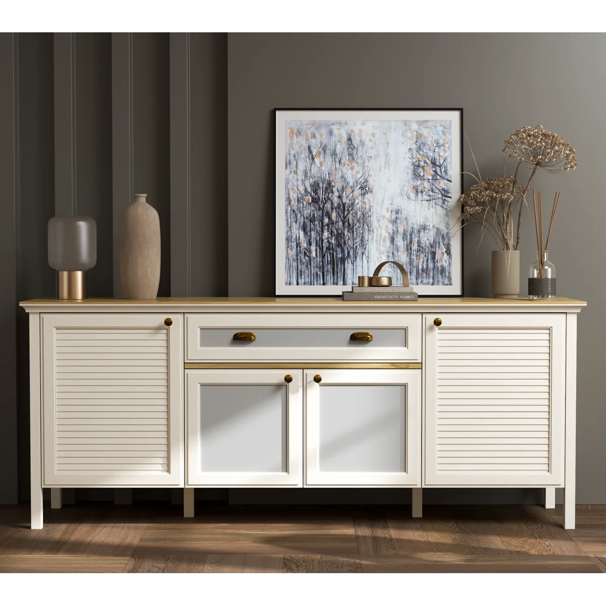 Tilio 80" Extra Wide Sideboard (4-Door and 1 Drawers )