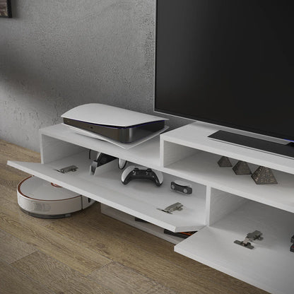 Zen White  Minimalist TV Stand Up to 65"