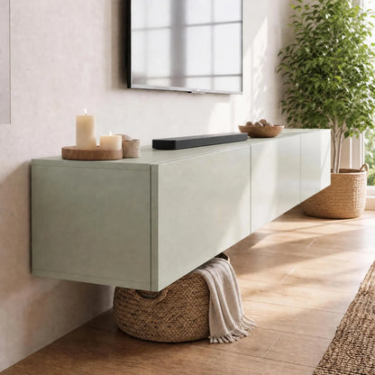 Colima Sage Green Floating TV Stand Up to 80" TVs