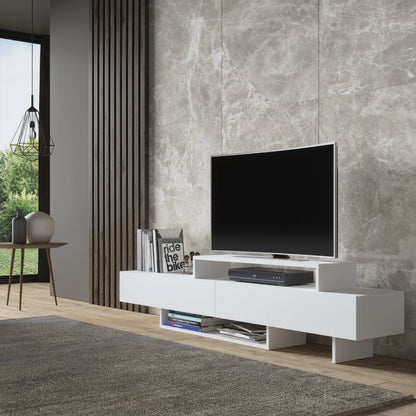 Zen White  Minimalist TV Stand Up to 65"