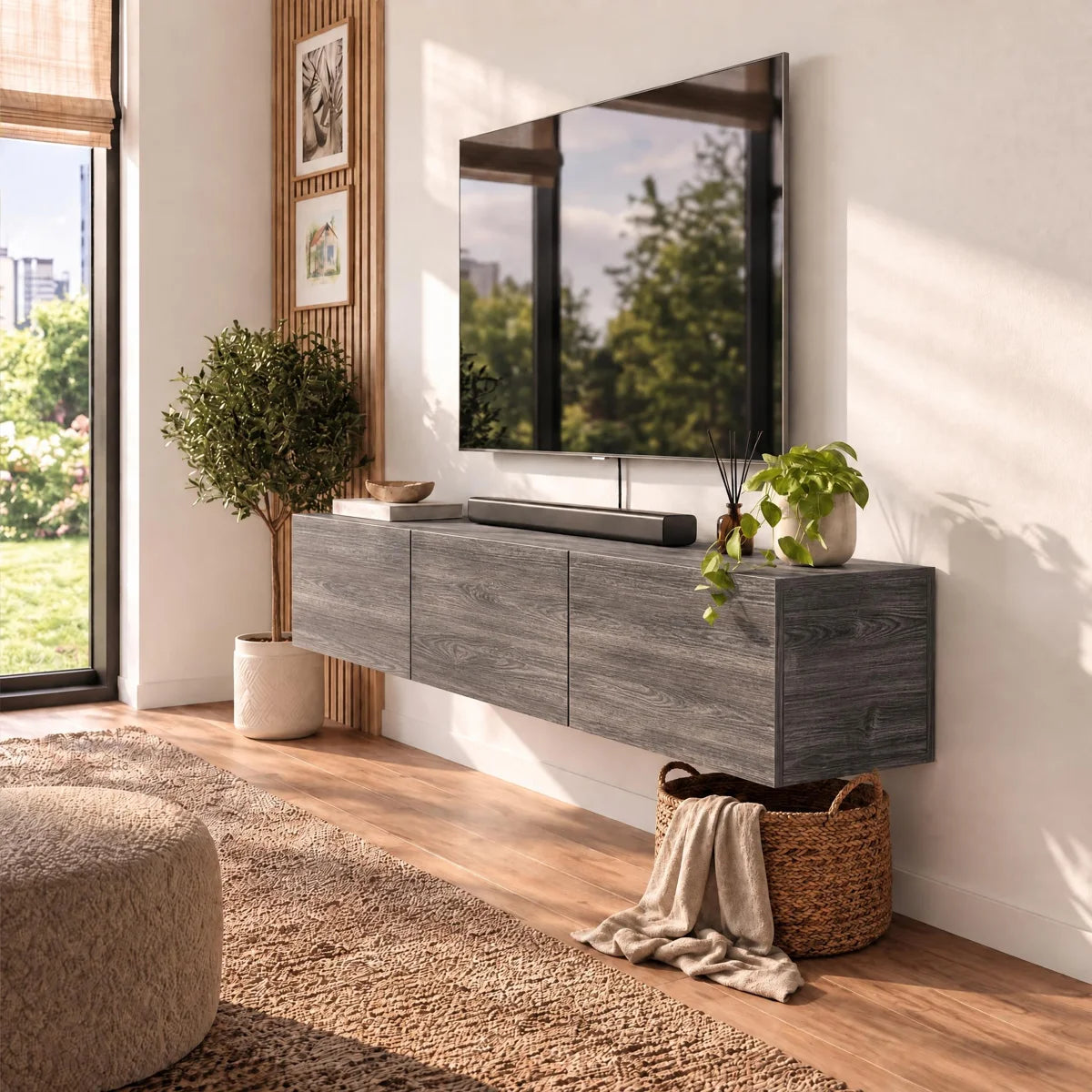 Colima Cambridge Floating TV Stand Up to 80" TVs