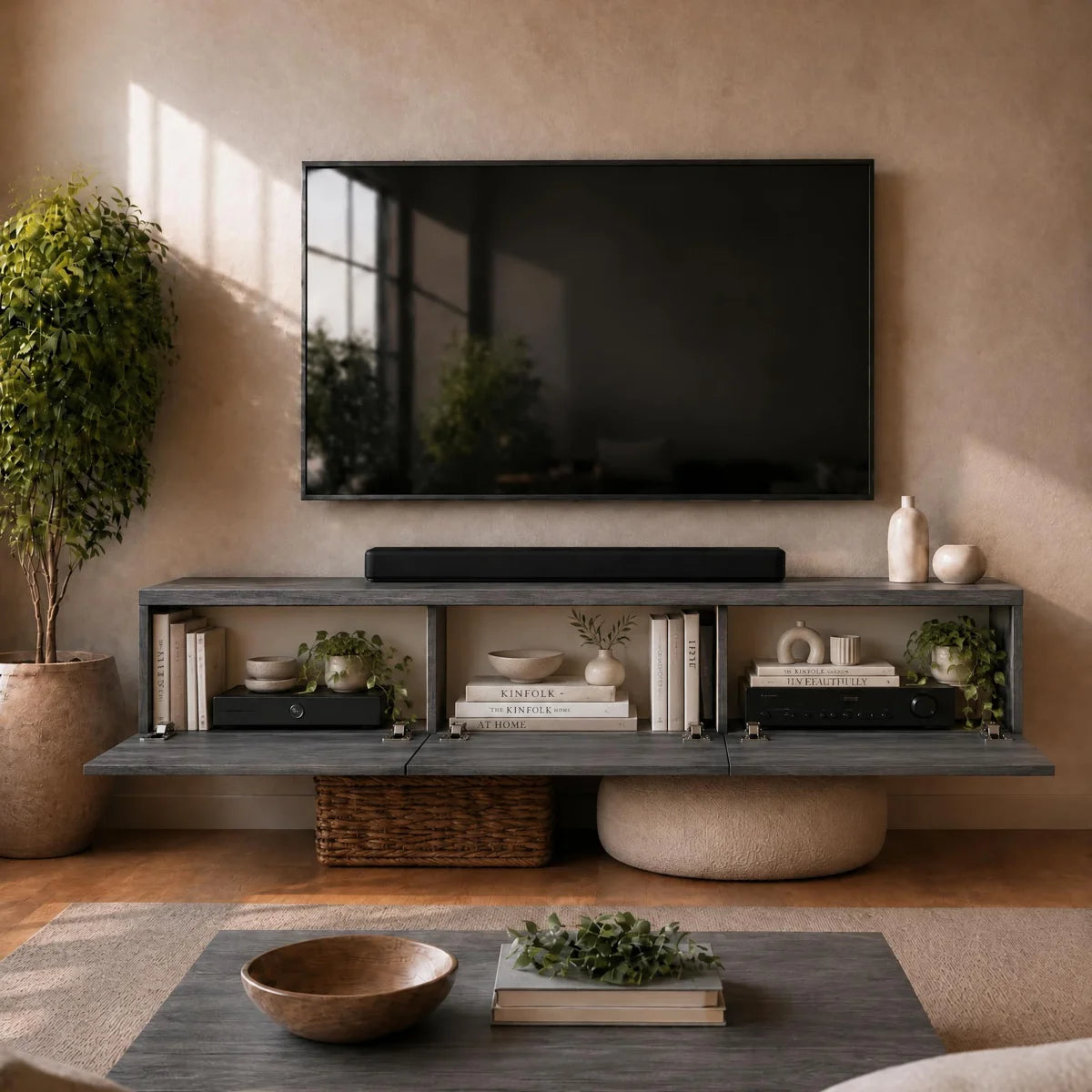 Colima Cambridge Floating TV Stand Up to 80" TVs