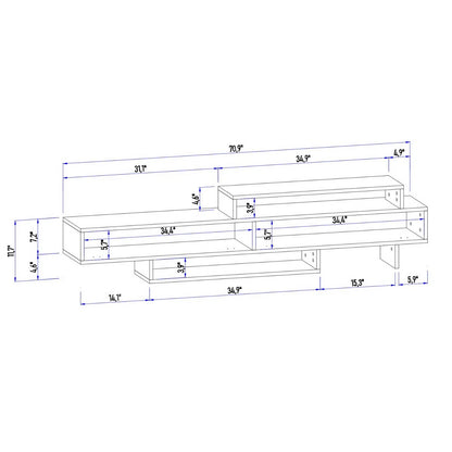 Zen White  Minimalist TV Stand Up to 65"