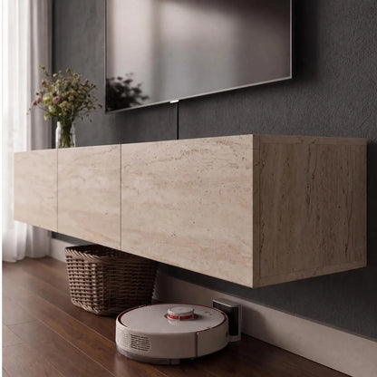 Colima Travertine Floating TV Stand Up to 80" TVs
