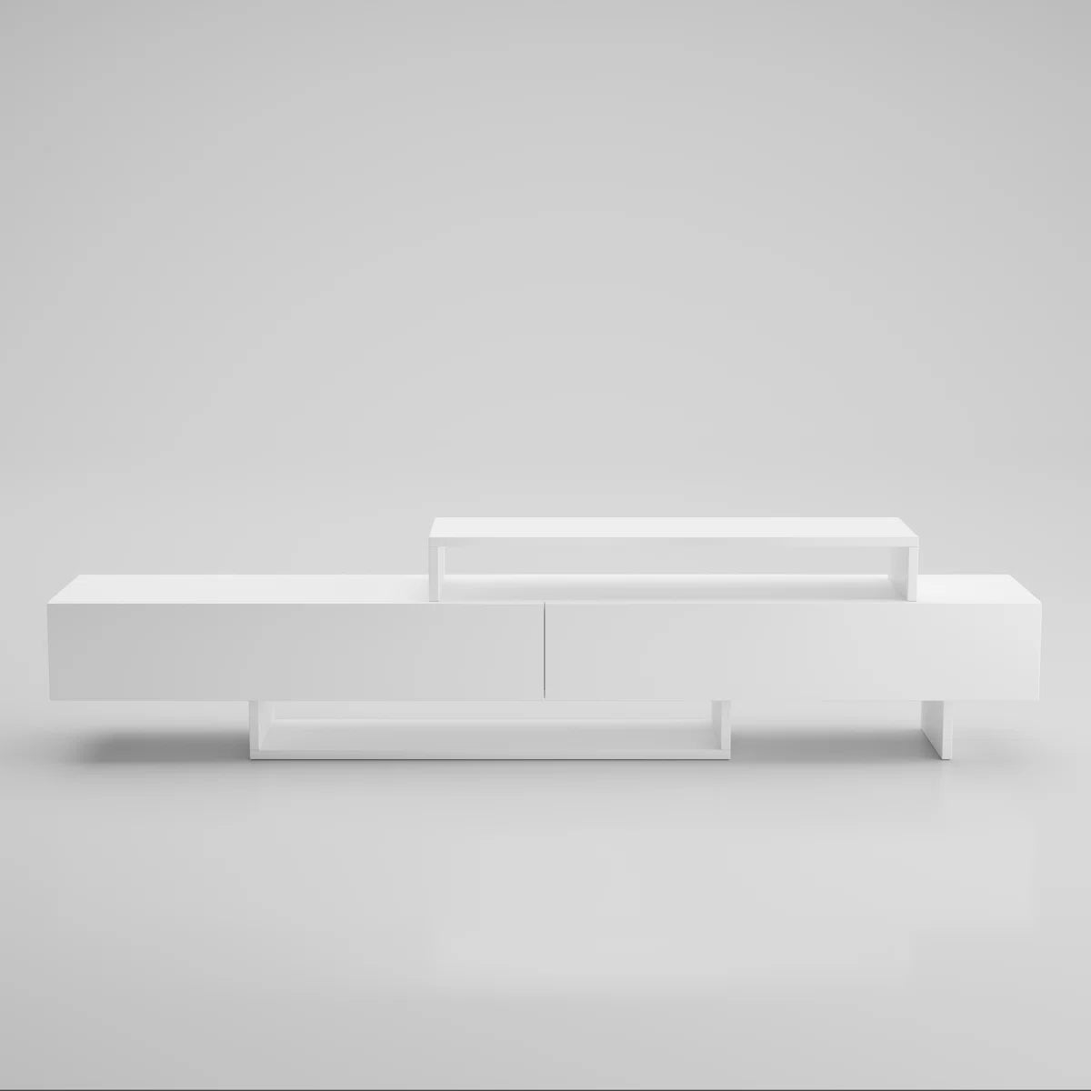 Zen White  Minimalist TV Stand Up to 65"