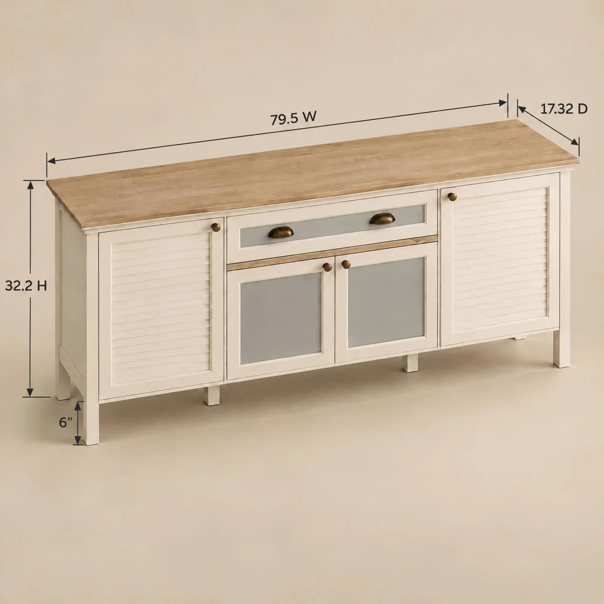 Tilio 80" Extra Wide Sideboard (4-Door and 1 Drawers )